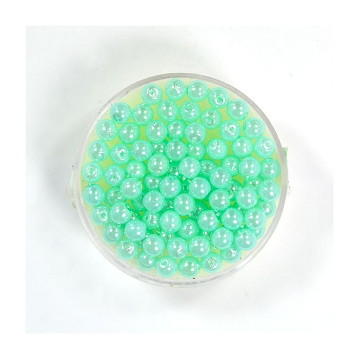 Wachs-Glasperle Top Qualität hellgrün 4 mm Lochgröße 0,8 mm