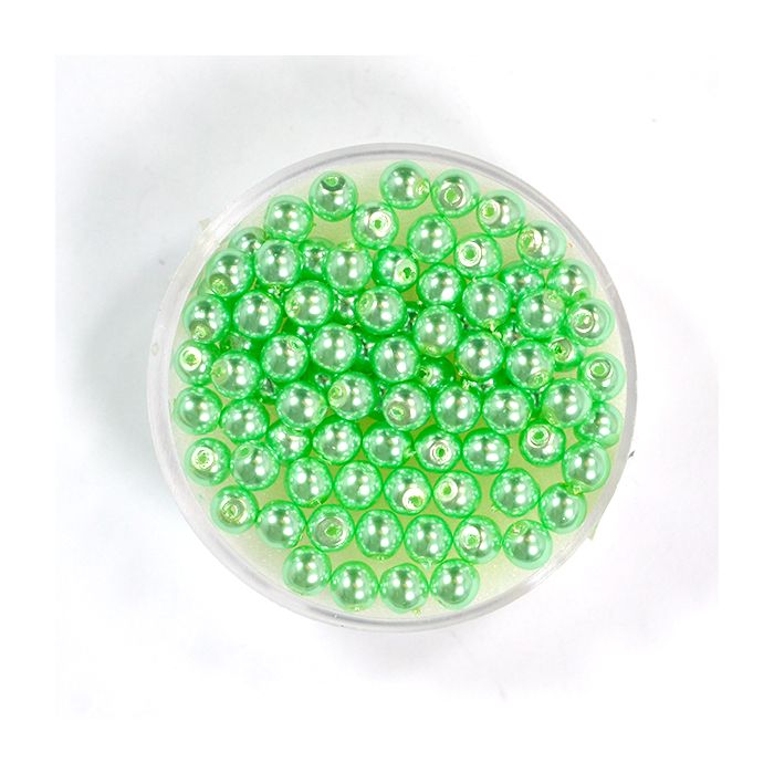 Wachs-Glasperle Top Qualität maigrün 4 mm Lochgröße 0,8 mm 85 St 0785-04384 4016490846499  