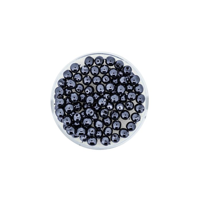 Wachs-Glasperle Top Qualität anthrazit 4 mm Lochgröße 0,8 mm, Bild 2 von 3