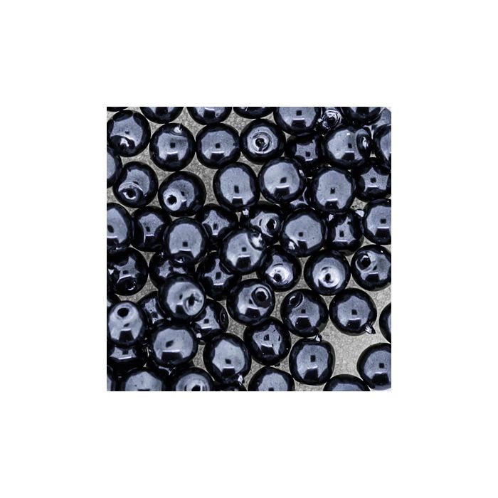 Wachs-Glasperle Top Qualität anthrazit 4 mm Lochgröße 0,8 mm, Bild 3 von 3