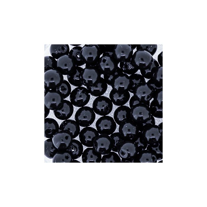 Wachs-Glasperle Top Qualität schwarz 4 mm Lochgröße 0,8 mm 85 St 0785-04534 4016490846697  