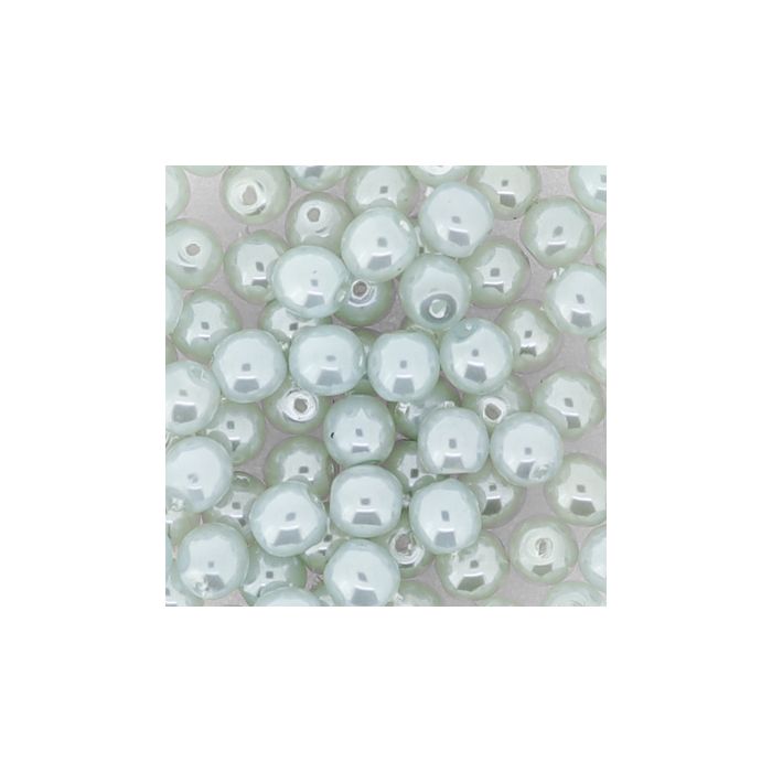 Wachs-Glasperle Top Qualität eisblau 4 mm Lochgröße 0,8 mm, Bild 3 von 3