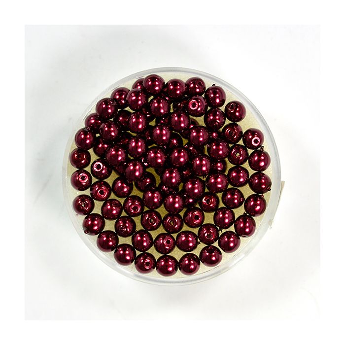 Wachs-Glasperle Top Qualität dunkelrot 4 mm Lochgröße 0,8 mm