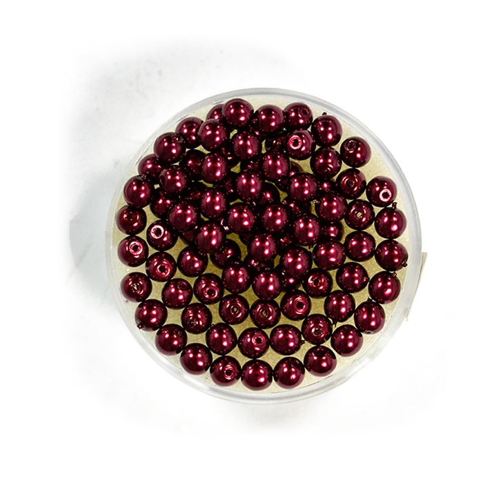 Wachs-Glasperlen 4 mm Dunkelrot – Dose 85 St