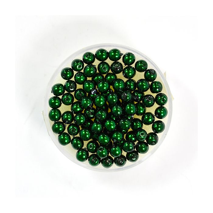 Wachs-Glasperle Top Qualität tannengrün 4 mm Lochgröße 0,8 mm