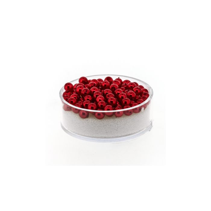 Wachs-Glasperle Top Qualität hellrot 4 mm Lochgröße 0,8 mm, Bild 1 von 3