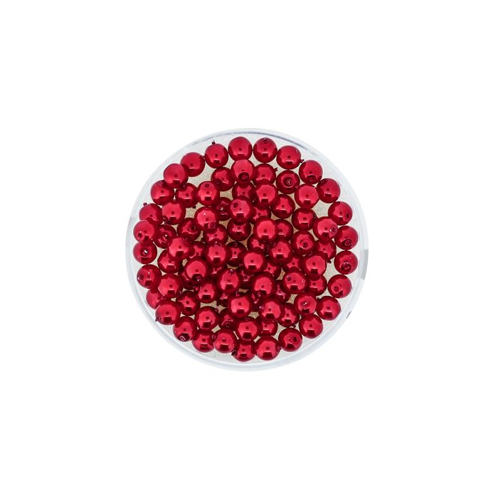 Wachs-Glasperle Top Qualität hellrot 4 mm Lochgröße 0,8 mm, Bild 2 von 3