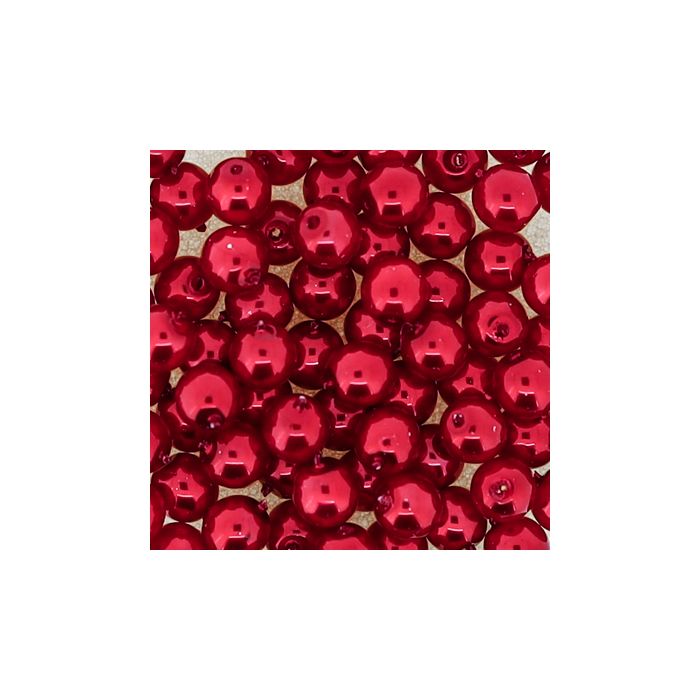 Wachs-Glasperle Top Qualität hellrot 4 mm Lochgröße 0,8 mm, Bild 3 von 3