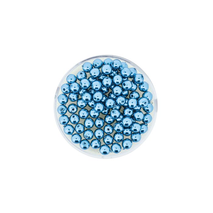 Wachs-Glasperle Top Qualität karibikblau 4 mm Lochgröße 0,8 mm, Bild 2 von 3