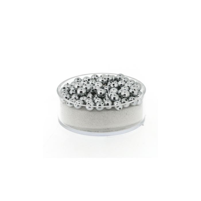 Wachs-Glasperle Top Qualität silbergrau 4 mm Lochgröße 0,8 mm, Bild 1 von 3
