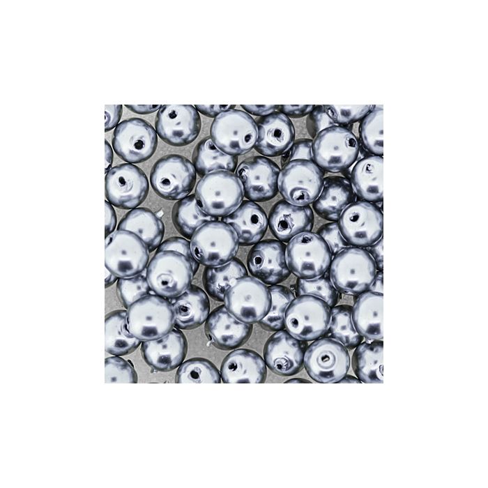 Wachs-Glasperle Top Qualität silbergrau 4 mm Lochgröße 0,8 mm, Bild 3 von 3
