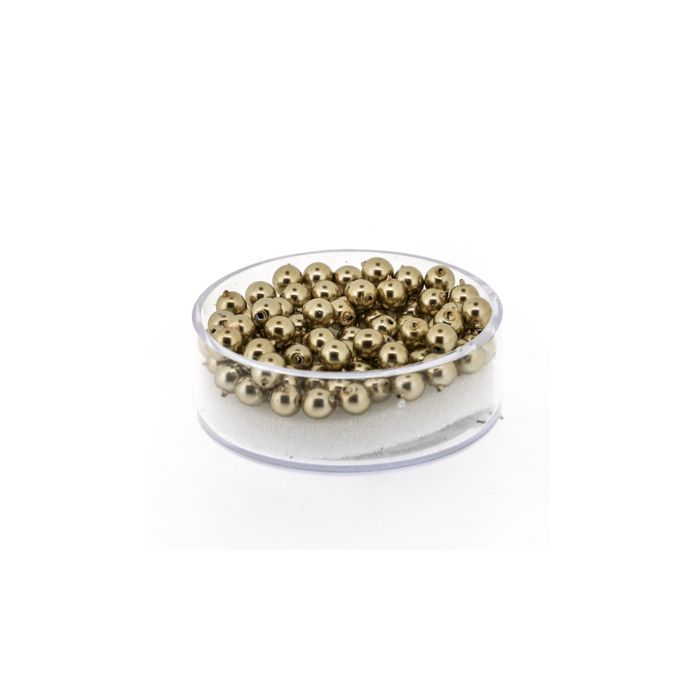 Wachs-Glasperle Top Qualität goldbraun 4 mm Lochgröße 0,8 mm, Bild 1 von 3