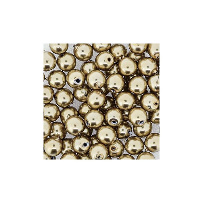 Wachs-Glasperle Top Qualität goldbraun 4 mm Lochgröße 0,8 mm, Bild 3 von 3