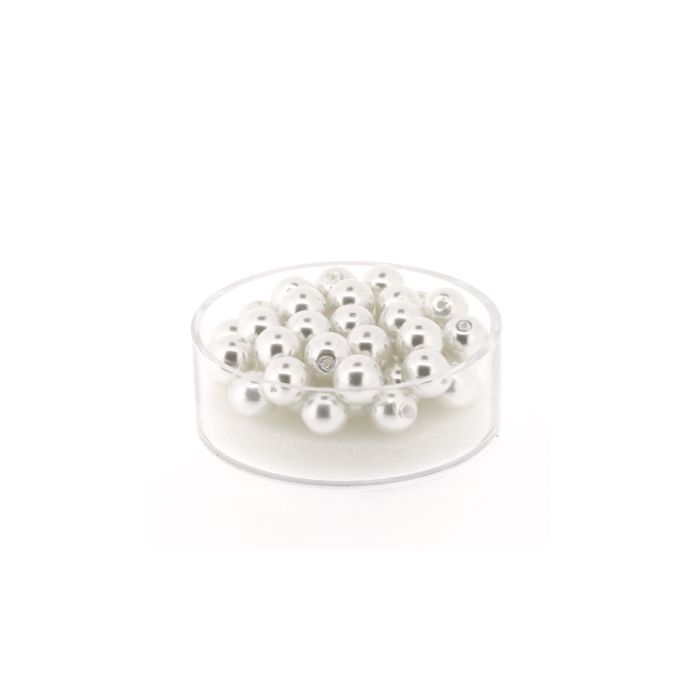 Wachs-Glasperle Top Qualität weiß 6 mm Lochgröße 0,8 mm, Bild 1 von 3