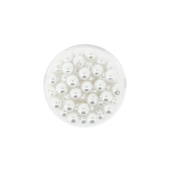 Wachs-Glasperle Top Qualität weiß 6 mm Lochgröße 0,8 mm, Bild 2 von 3