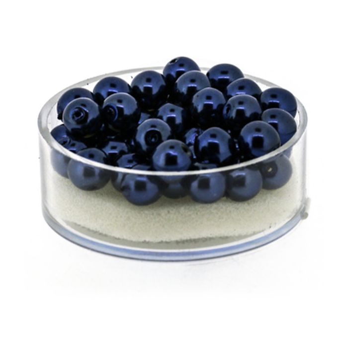 Wachs-Glasperlen 6 mm Dunkelblau – Dose 45 Stück, Bild 1 von 3