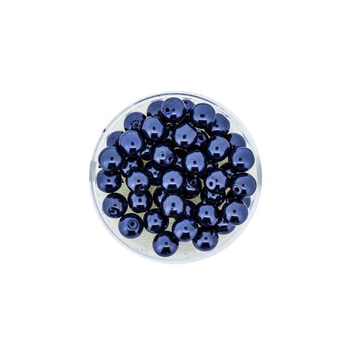 Wachs-Glasperlen 6 mm Dunkelblau – Dose 45 Stück, Bild 2 von 3