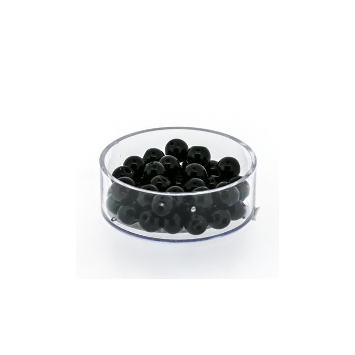 Wachs-Glasperle Top Qualität schwarz 6 mm Lochgröße 0,8 mm, Bild 1 von 3