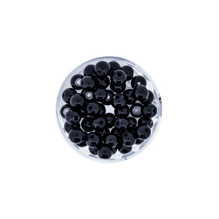 Wachs-Glasperle Top Qualität schwarz 6 mm Lochgröße 0,8 mm, Bild 2 von 3