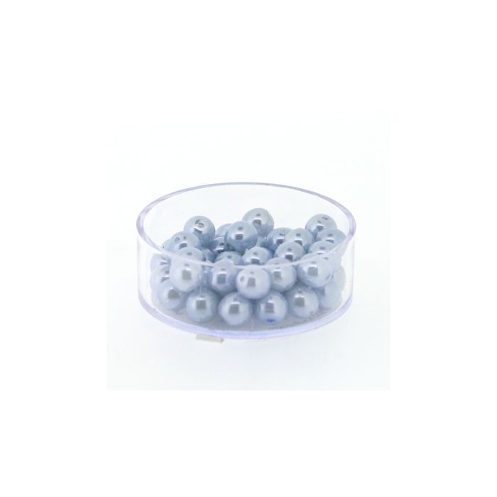 Wachs-Glasperle Top Qualität eisblau 6 mm Lochgröße 0,8 mm 45 St 0785-06574 4016490850519  