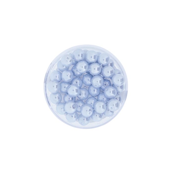 Wachs-Glasperle Top Qualität eisblau 6 mm Lochgröße 0,8 mm 45 St 0785-06574 4016490850519  