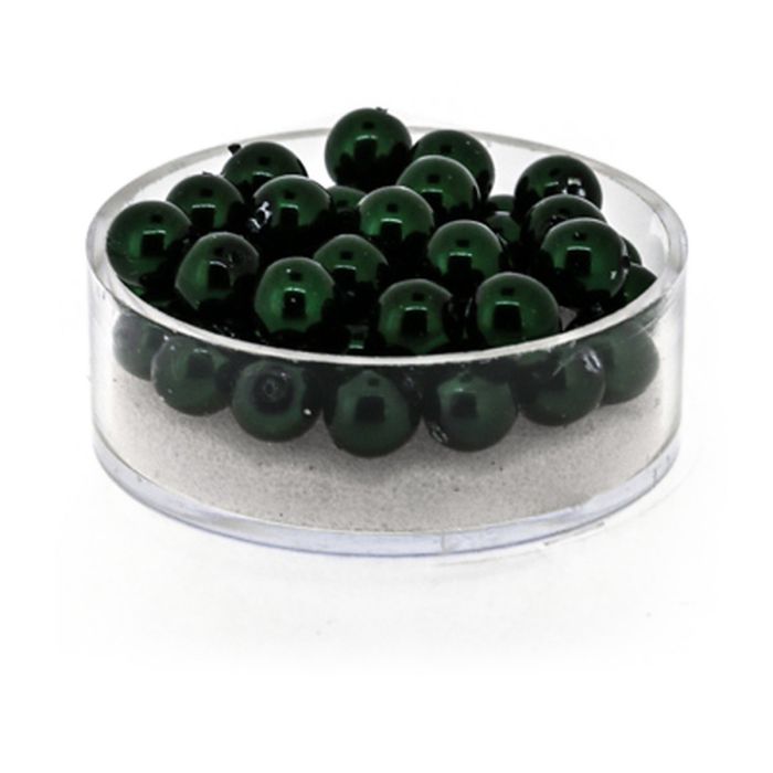 Wachs-Glasperlen 6 mm Tannengrün – Dose 45 Stück, Bild 1 von 3