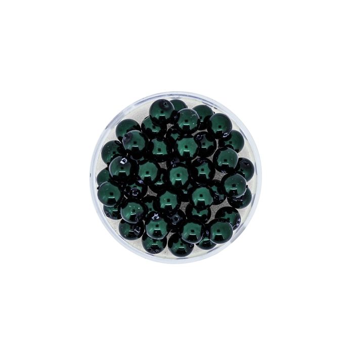 Wachs-Glasperlen 6 mm Tannengrün – Dose 45 Stück, Bild 2 von 3