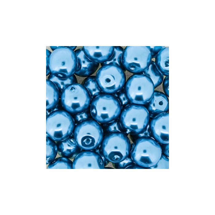 Wachs-Glasperlen 6 mm Karibikblau – Dose 45 Stück, Bild 3 von 3