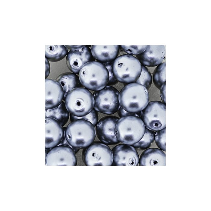 Wachs-Glasperlen 6 mm Silbergrau – Dose 45 Stück, Bild 3 von 3