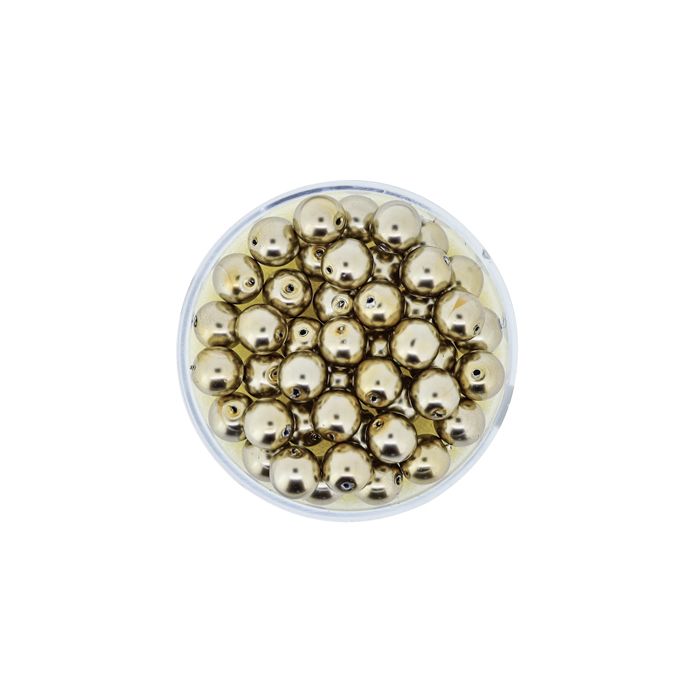 Wachs-Glasperle Top Qualität goldbraun 6 mm Lochgröße 0,8 mm 45 St 0785-06934 4016490850694  