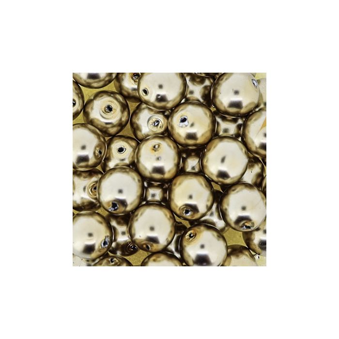 Wachs-Glasperle Top Qualität goldbraun 6 mm Lochgröße 0,8 mm 45 St 0785-06934 4016490850694  