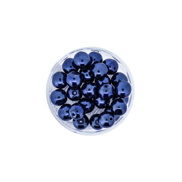 Wachs-Glasperlen 8 mm Dunkelblau – Dose 25 Stück, Bild 2 von 3