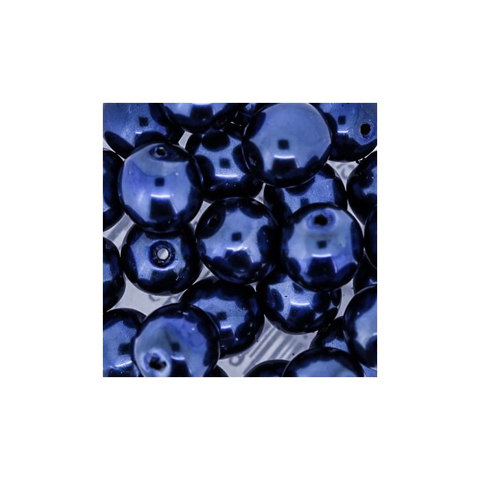 Wachs-Glasperlen 8 mm Dunkelblau – Dose 25 Stück, Bild 3 von 3