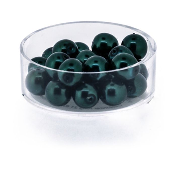 Wachs-Glasperlen 8 mm Tannengrün – Dose 25 Stück, Bild 1 von 3