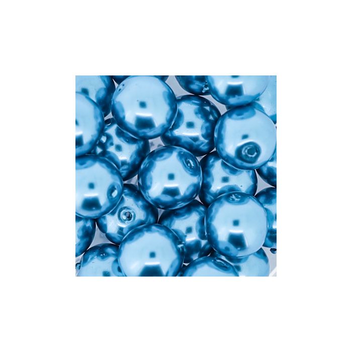 Wachs-Glasperlen 8 mm Karibikblau – Dose 25 Stück, Bild 3 von 3