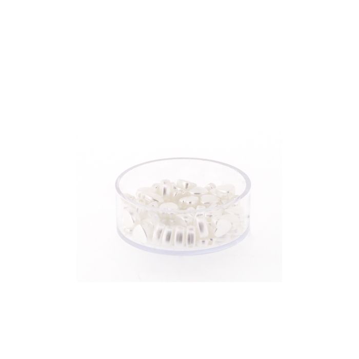 Wachsperle Herz weiß 6 mm Lochgröße 0,8 mm, Bild 1 von 3