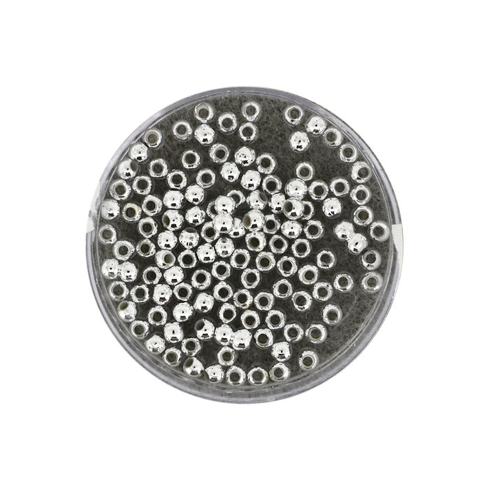 Metallic-Perle silberfb. 3 mm Lochgröße 1 mm
