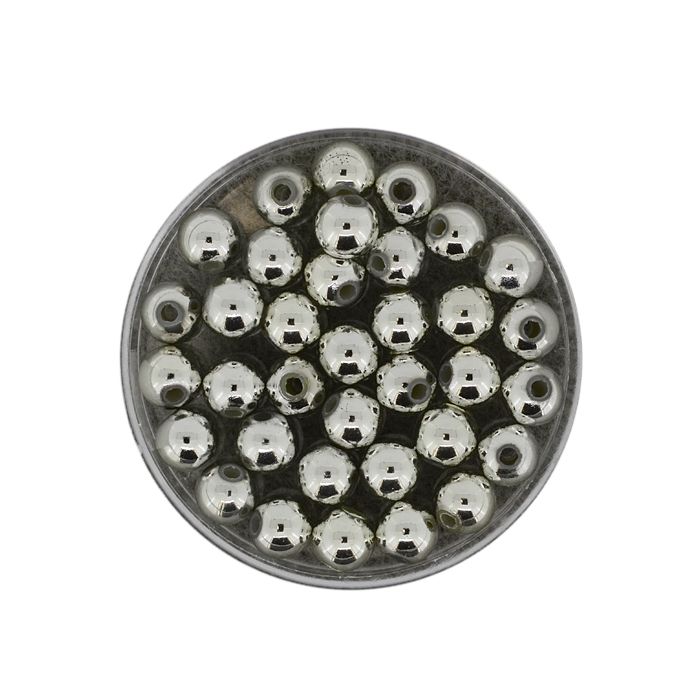 Metallic-Perle silberfb. 6 mm Lochgröße 1,2 mm 35 St 0810-06914 4016490444121  