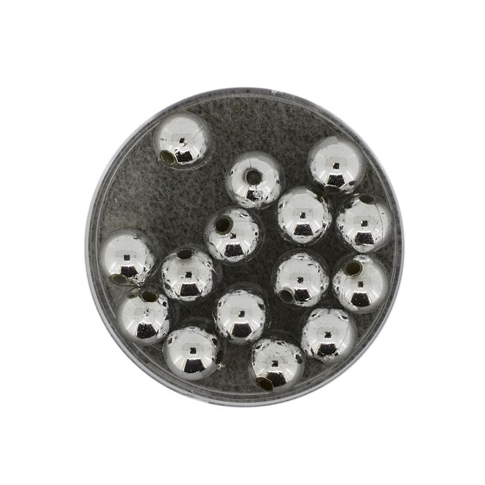 Metallic-Perle silberfb. 8 mm Lochgröße 1,5 mm 15 St 0810-08914 4016490444169  