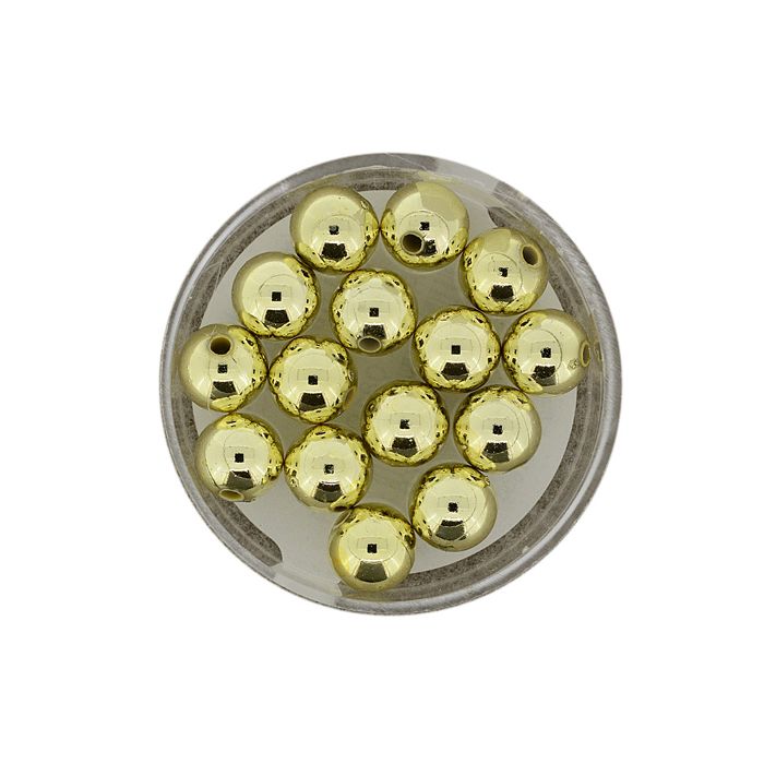 Metallic-Perle goldfb. 8 mm Lochgröße 1,5 mm