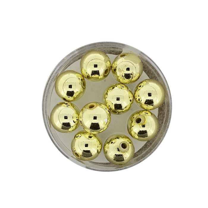 Metallic-Perle goldfb. 10 mm Lochgröße 1,5 mm