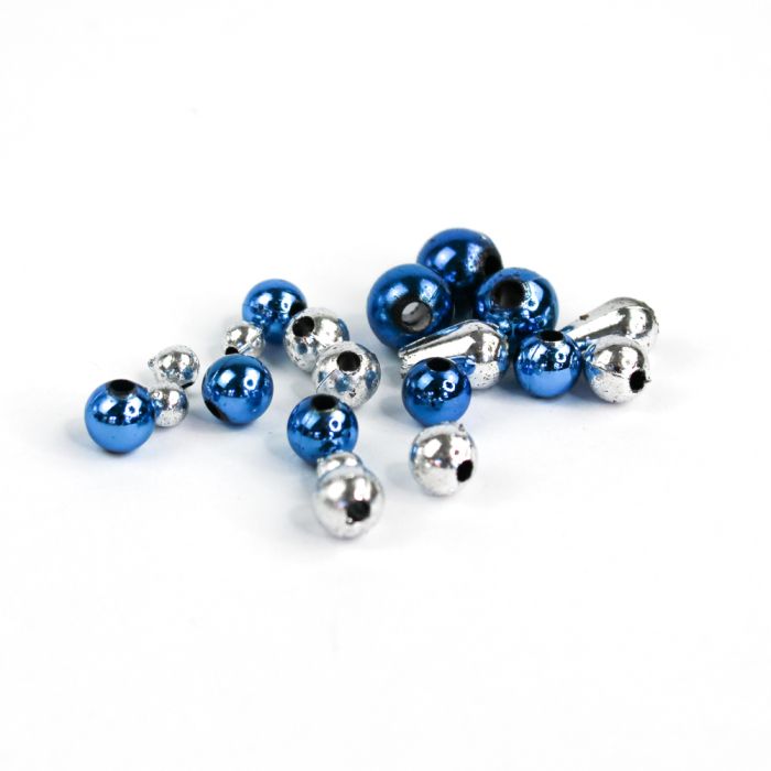 Metallic-Perle blau silberfb. mix 1 Box = ca. 62gr, Bild 3 von 3