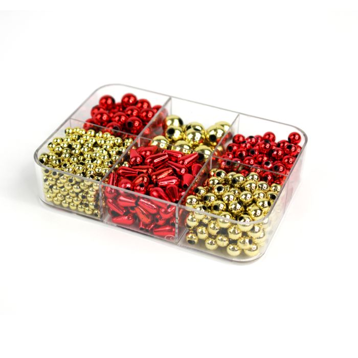 Metallic-Perle rot goldfb. mix 1 Box = ca. 62gr, Bild 2 von 3