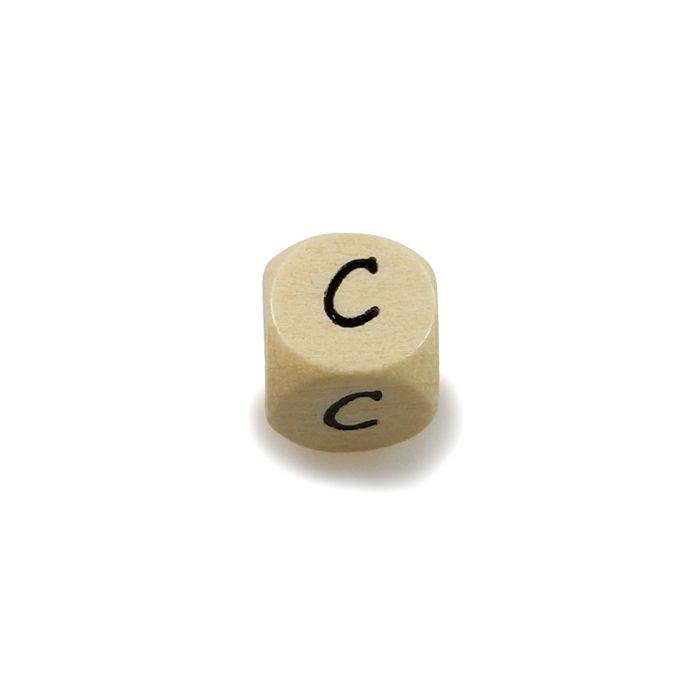 Holzbuchstaben Würfel C natur 10x10 mm Lochgröße 3 mm 2 St