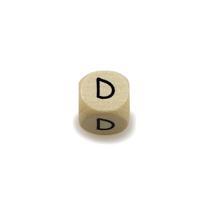 Holzbuchstaben Würfel D natur 10x10 mm Lochgröße 3 mm 1 St