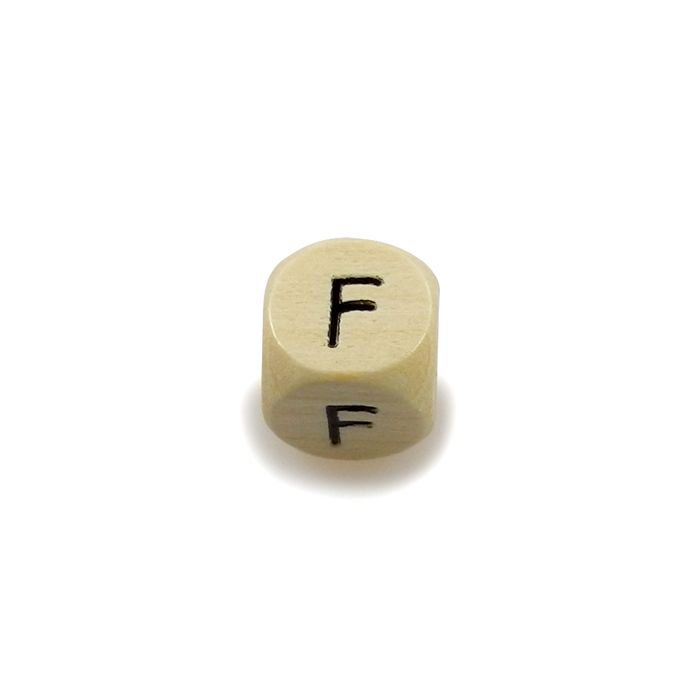 Holzbuchstaben Würfel F natur 10x10 mm Lochgröße 3 mm 1 St