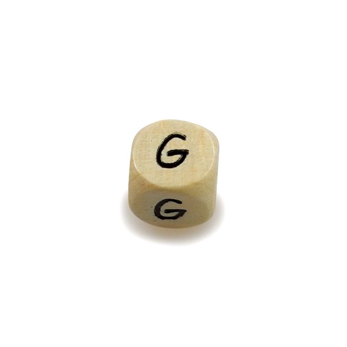 Holzbuchstaben Würfel G natur 10x10 mm Lochgröße 3 mm 1 St