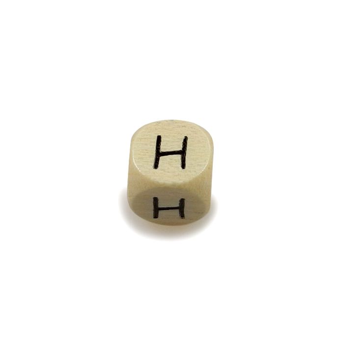 Holzbuchstaben Würfel H natur 10x10 mm Lochgröße 3 mm 1 St