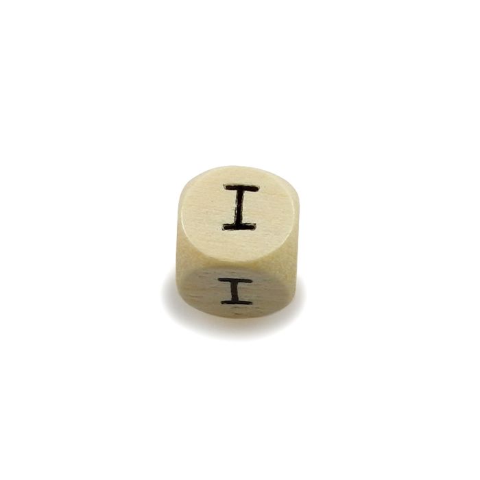 Holzbuchstaben Würfel I natur 10x10 mm Lochgröße 3 mm 1 St