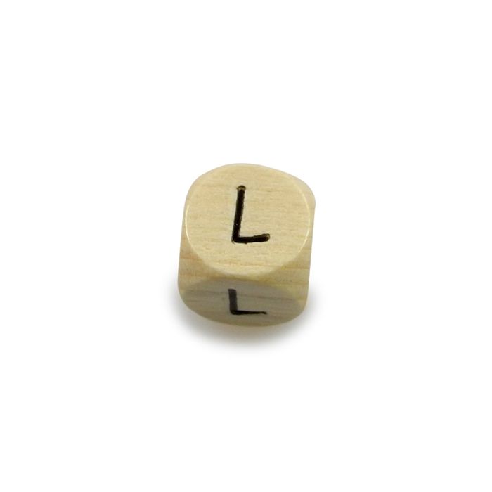 Holzbuchstaben Würfel L natur 10x10 mm Lochgröße 3 mm 1 St